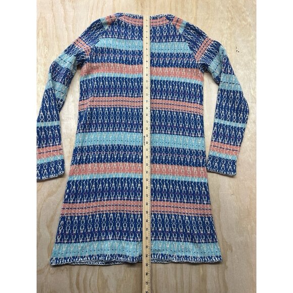 Sundance Merino Wool Knit Cardigan Duster Colorful XS Wood Buttons Shoreline EUC - Picture 5 of 8